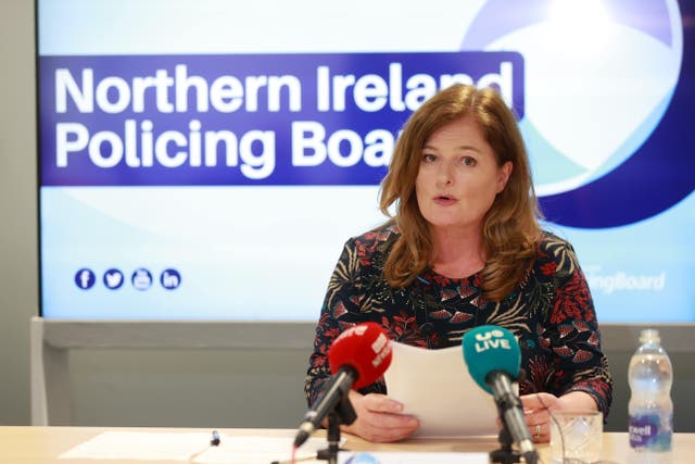 Policing Board chair Deirdre Toner during a press conference following a meeting in Belfast (Liam McBurney/PA)