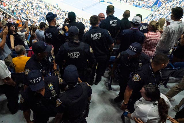 <p>Coco Gauff’s semi-final was interrupted by protestors </p>