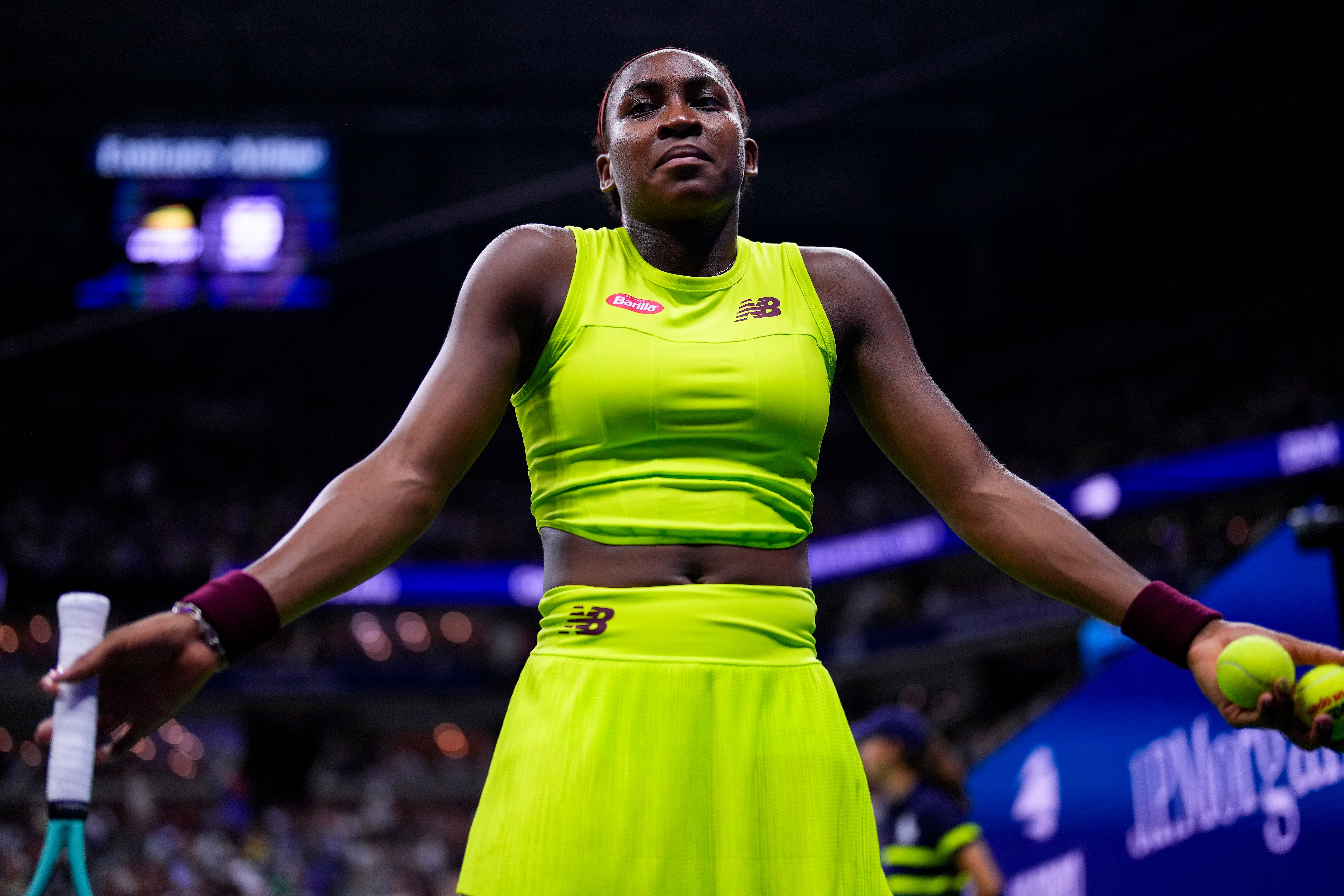 Coco Gauff through to first US Open final after protest disrupts semi-final The Independent