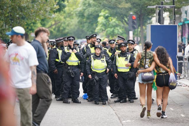 Police at the Notting Hill Carnival (Yui Mok/PA)