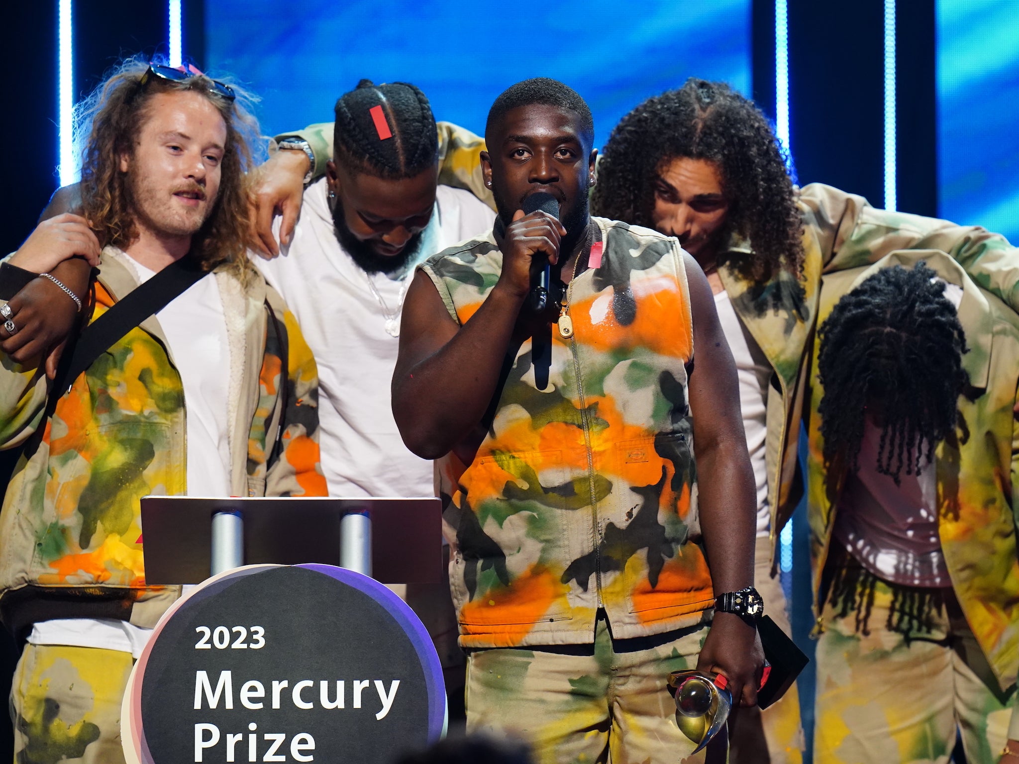 <p>Where They’re Meant To Be: Ezra Collective accept their award </p>
