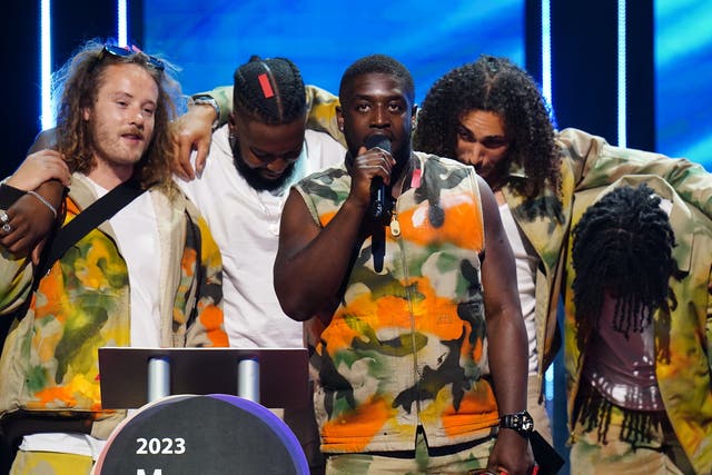 <p>Where They’re Meant To Be: Ezra Collective accept their award </p>