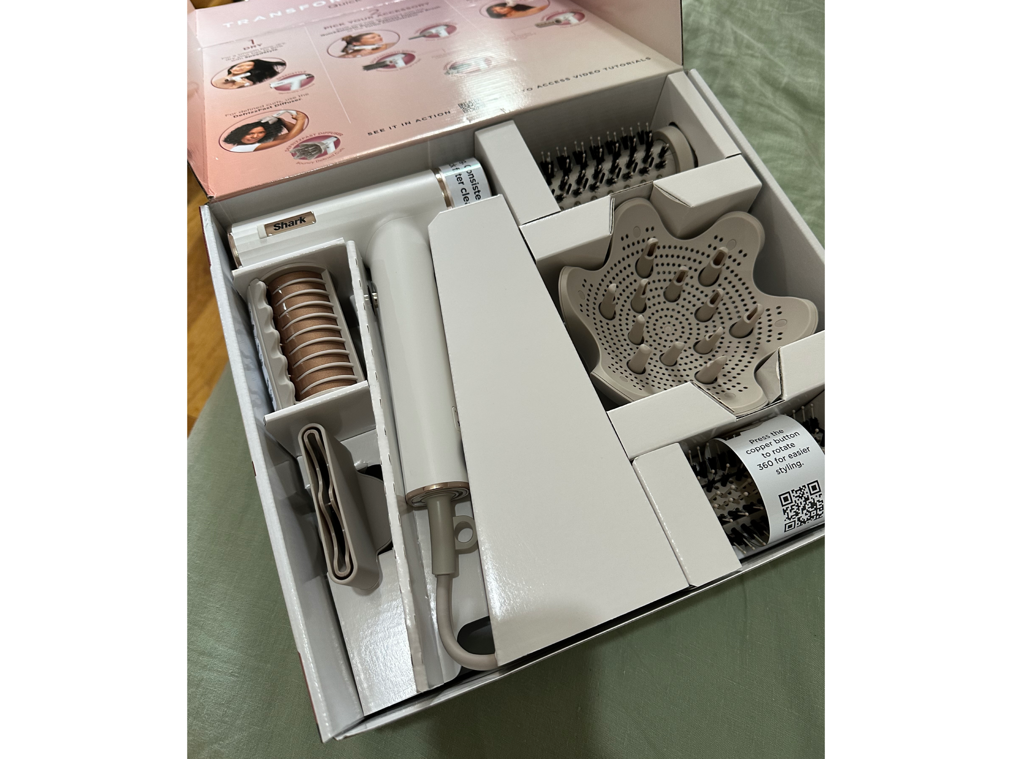 Inside the Shark speedstyle five-in-one hair dryer box