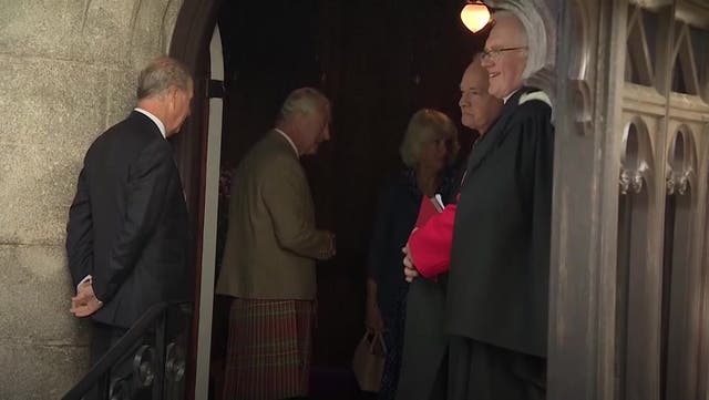 <p>King Charles and Queen Camilla attend church on first anniversary of Queen Elizabeth’s death.</p>