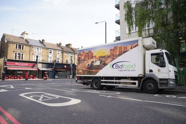 A Bidfood delivery lorry (Lucy North/PA)