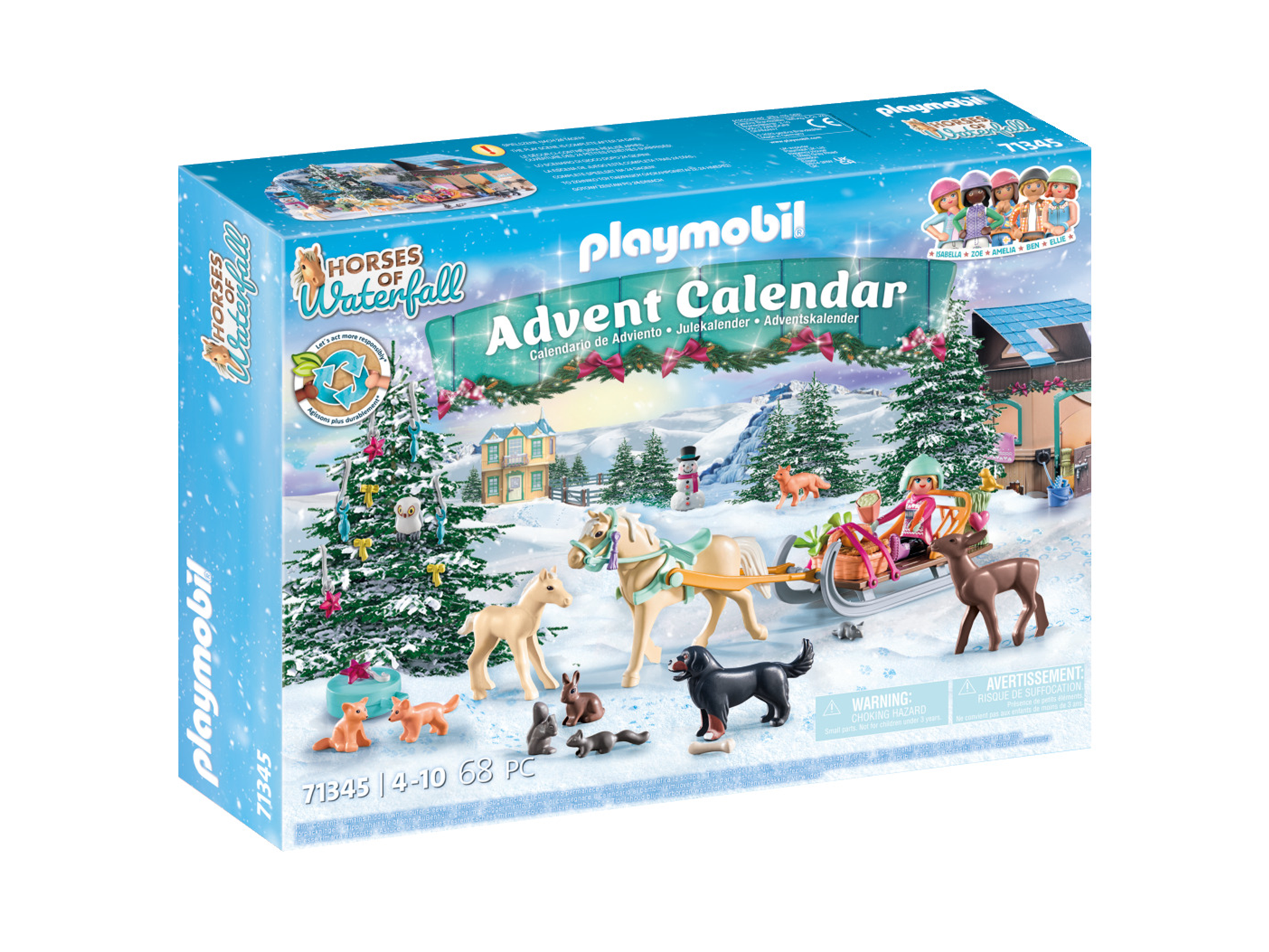 Playmobil horses of waterfall Christmas sleigh ride advent calendar