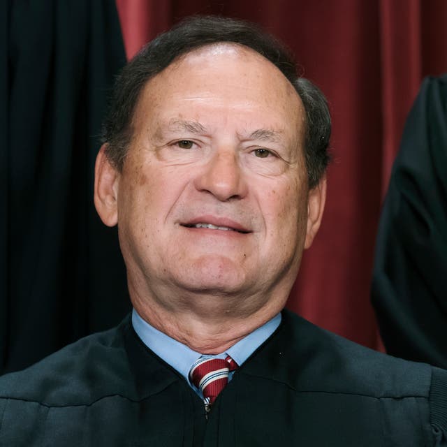 <p>Supreme Court Justice Samuel Alito is under fire after reports of a ‘stop the steal’ symbol displayed at his Virginia home </p>