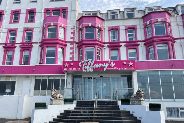 <p>Tiffany's Hotel on the Promenade in Blackpool where a 10-year-old boy has died after he received an electric shock</p>