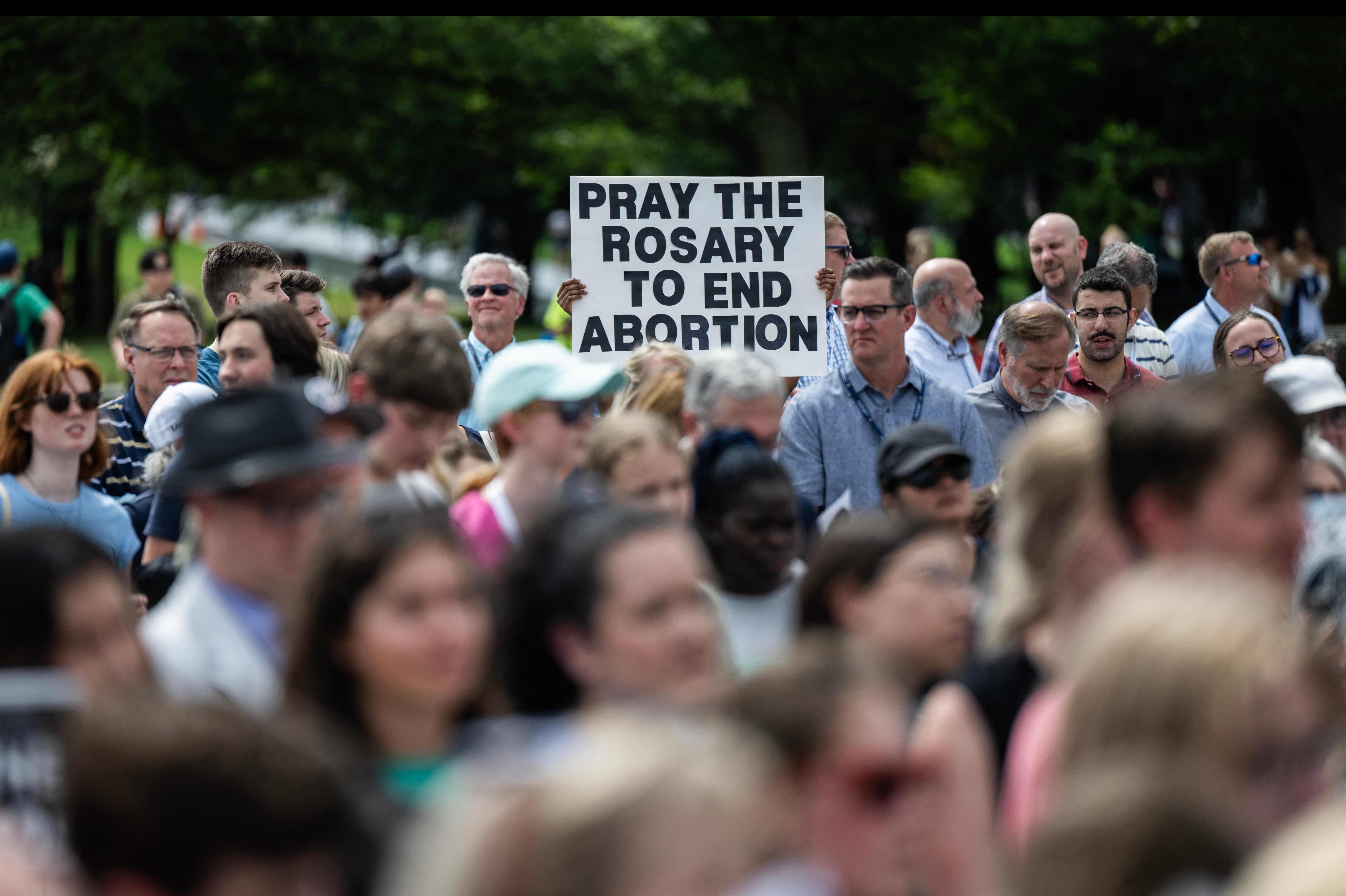 Pro-life supporters at a rally in Washington DC, June 2023