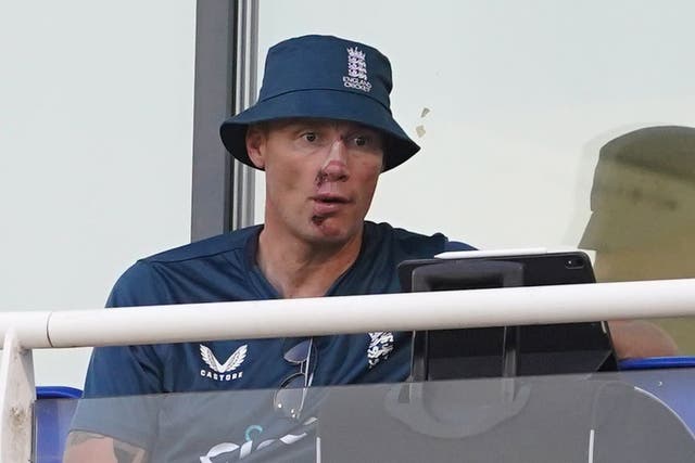 <p>Andrew Flintoff watches England take on New Zealand on Friday (Joe Giddens/PA)</p>