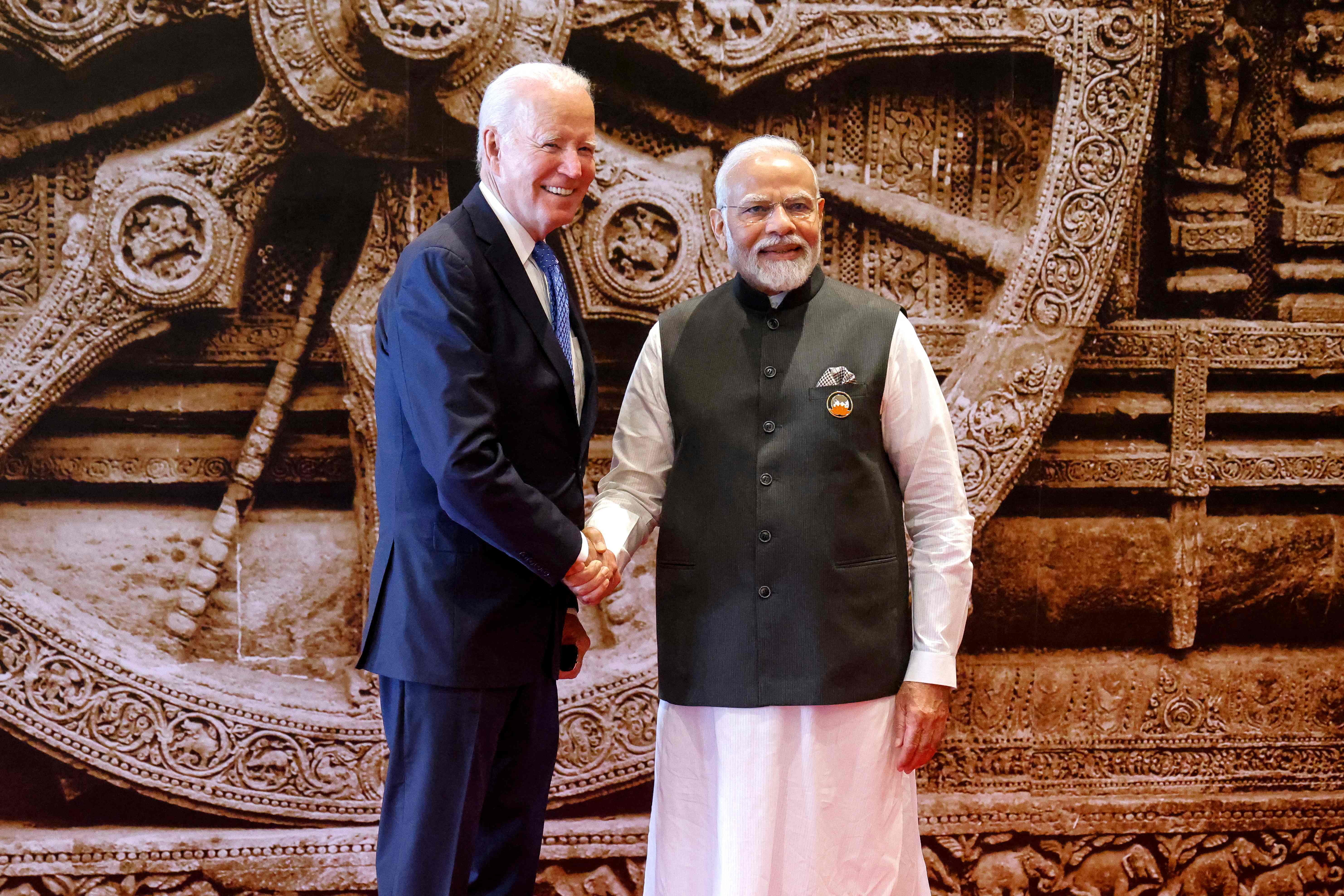 Modi with Joe Biden in the Indian capital on Saturday