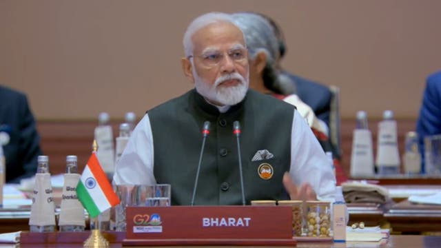 <p>Modi uses 'Bharat' not India for G20 nameplate amid name change row</p>