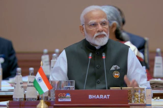<p>Modi uses 'Bharat' not India for G20 nameplate amid name change row</p>