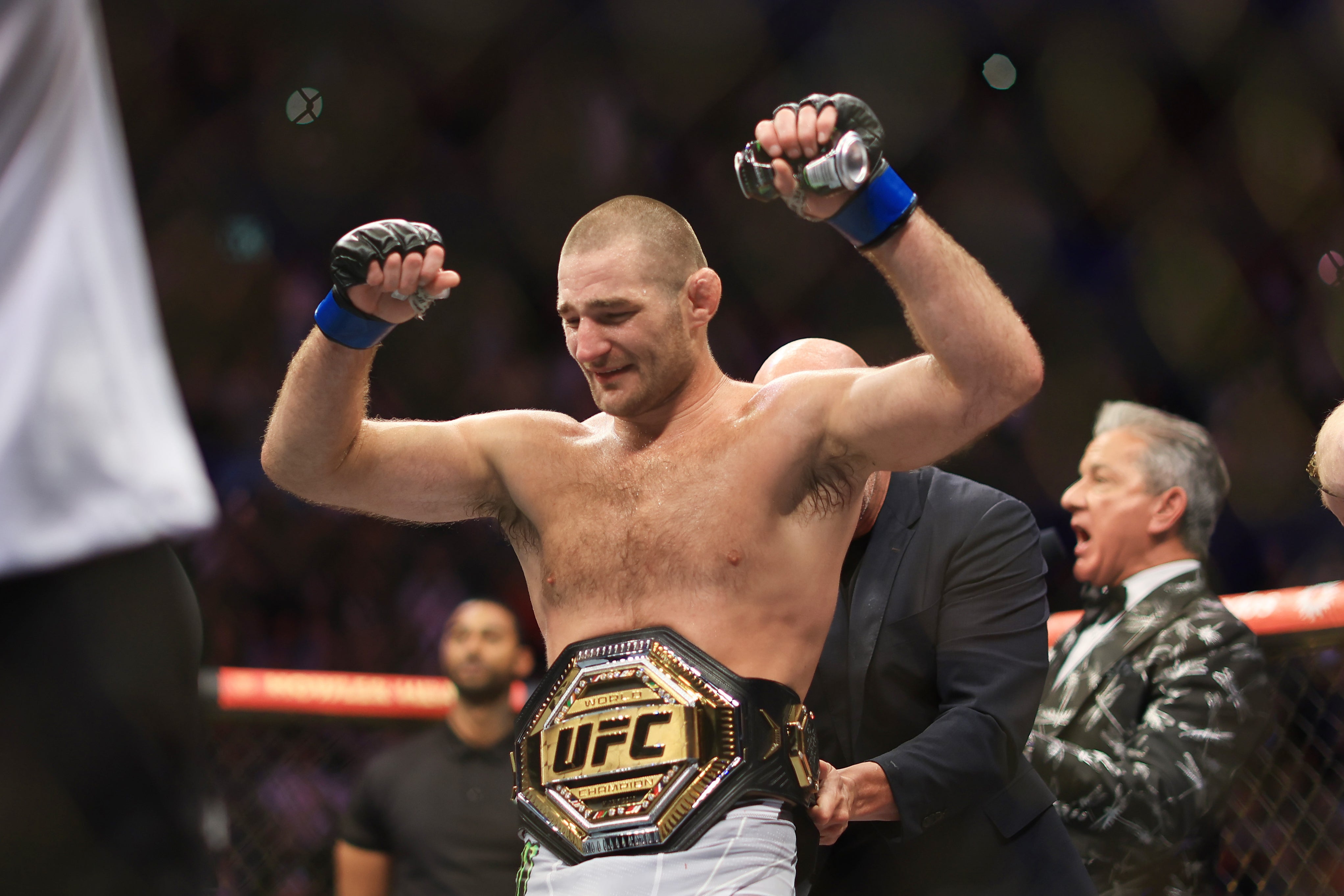 A tearful Sean Strickland is crowned UFC middleweight champion