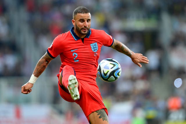 <p>Kyle Walker scored his first international goal in England’s 1-1 draw with Ukraine</p>