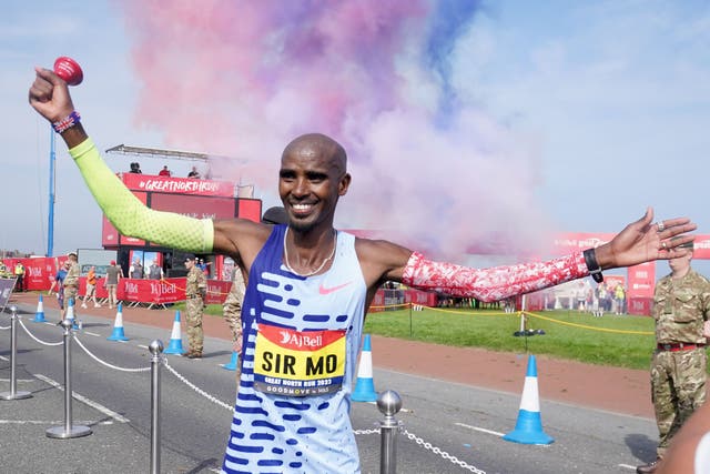 Sir Mo Farah finished fourth in his final race at the Great North Run (Owen Humphreys/PA)