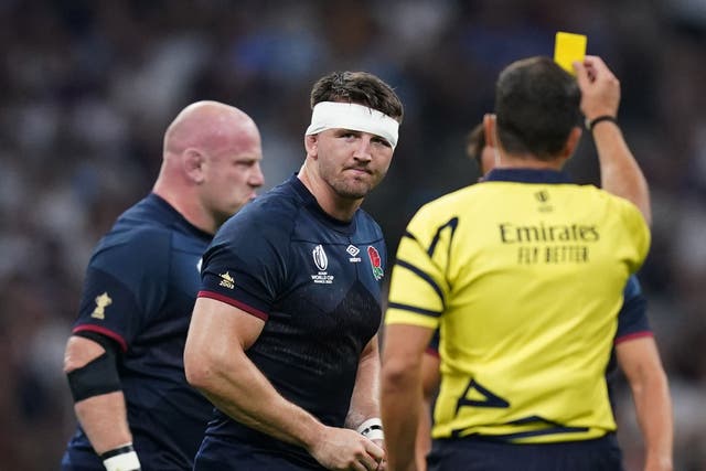 England’s Tom Curry had his yellow card upgraded to red (Mike Egerton/PA)