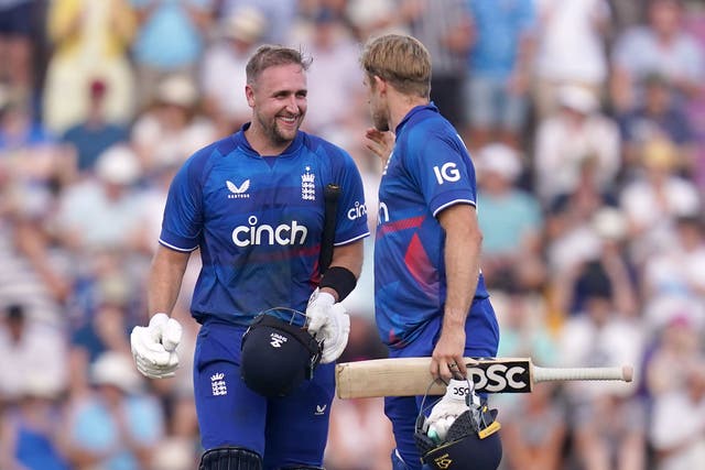Liam Livingstone (left) and David Willey both starred for England (John Walton/PA)