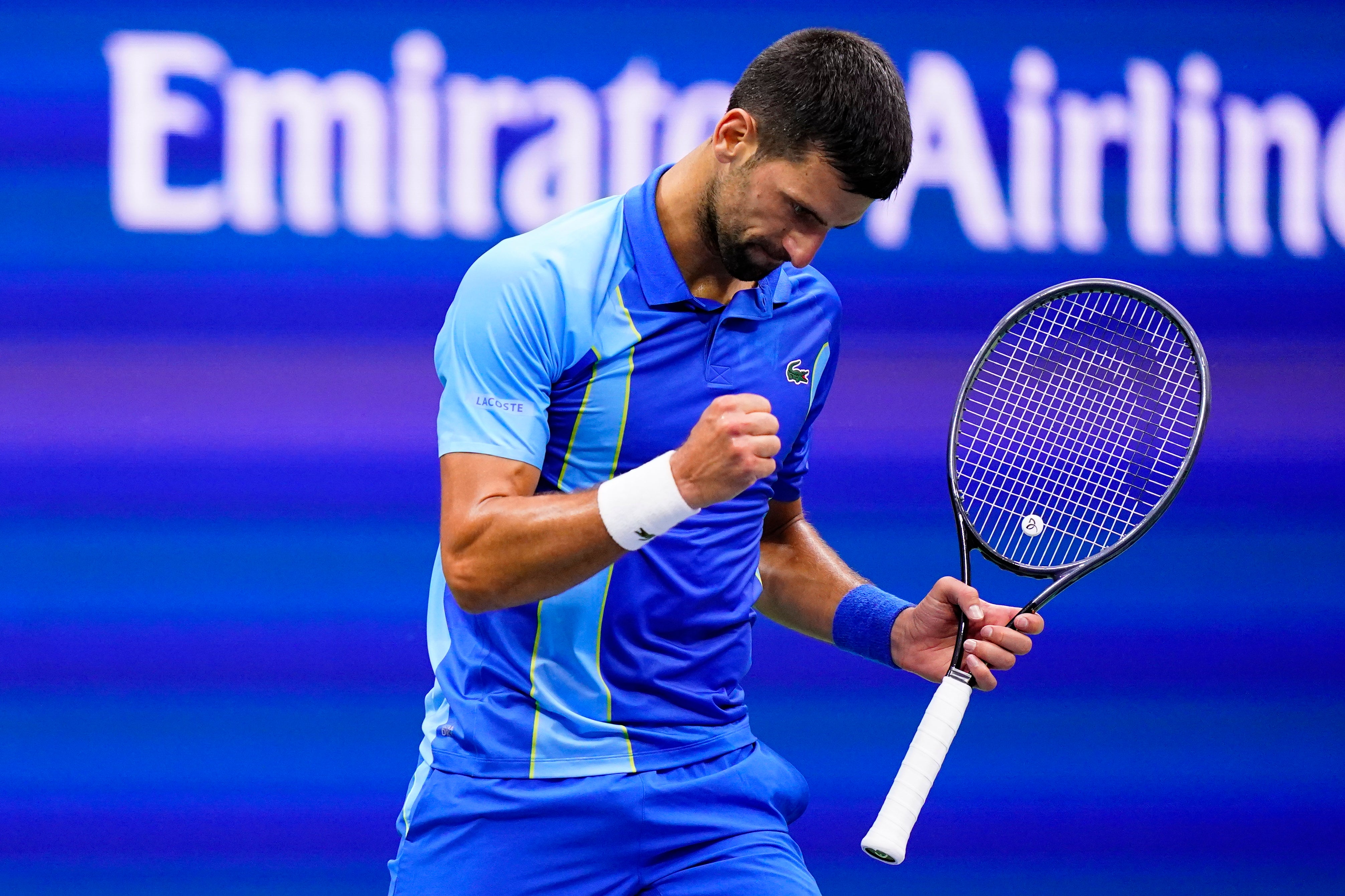 Novak Djokovic, of Serbia, wins the first set