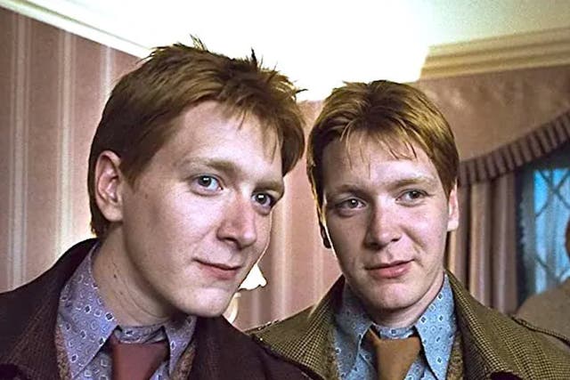<p>Fred and George Weasley in ‘Harry Potter, played by James and Oliver Phelps</p>