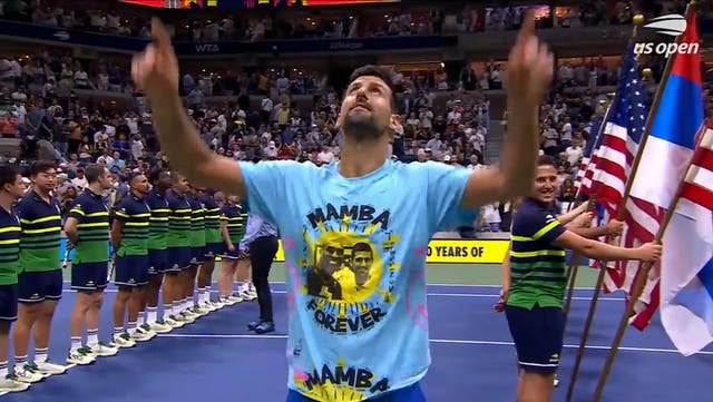 <p> Novak Djokovic’s tribute to Kobe Bryant after US Open win.</p>