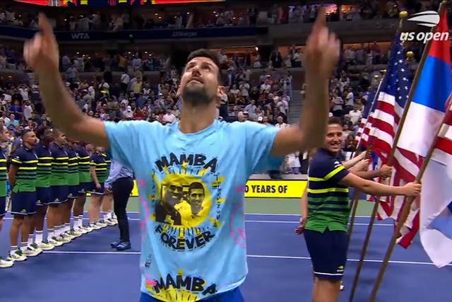 <p> Novak Djokovic’s tribute to Kobe Bryant after US Open win.</p>