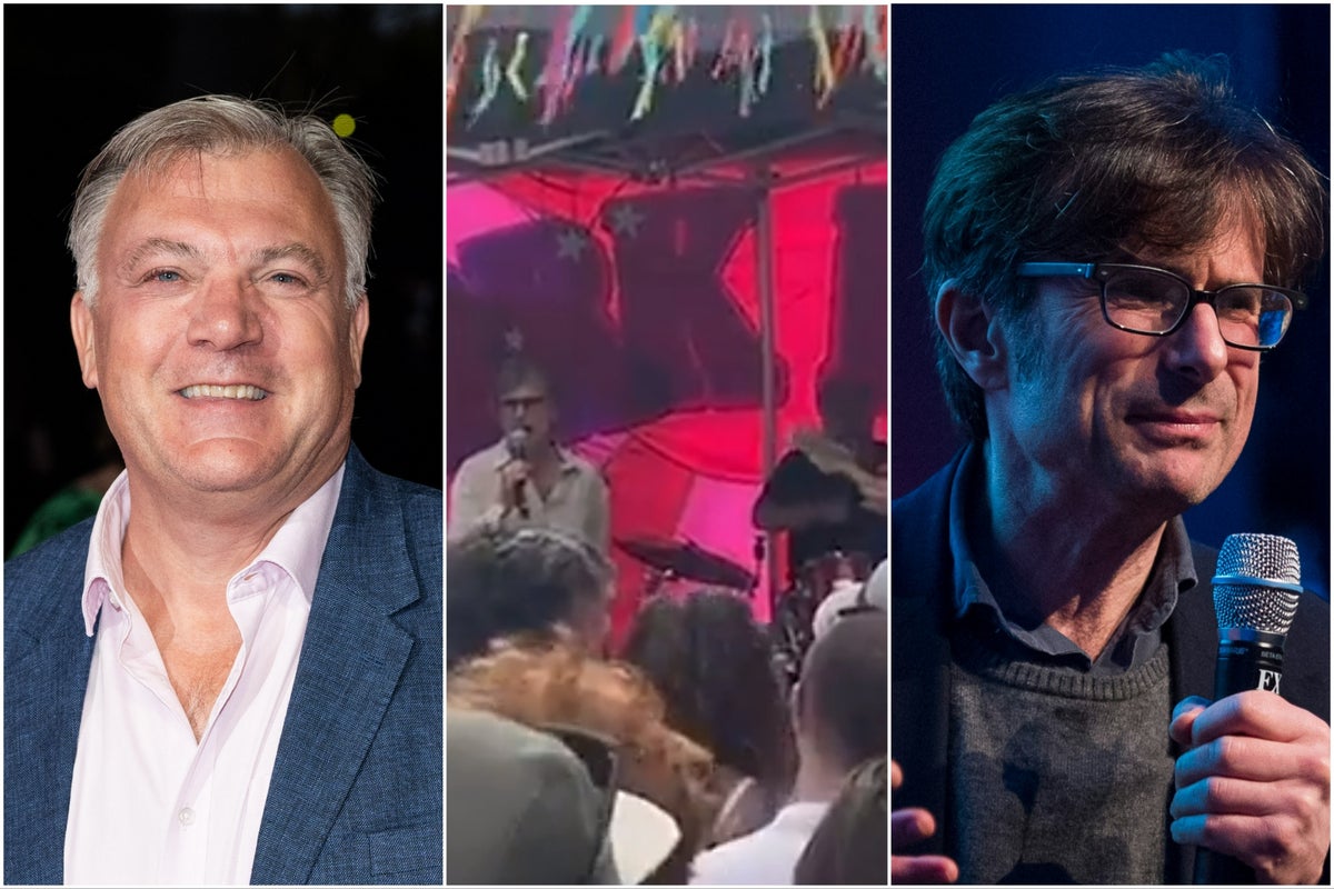Ed Balls and Robert Peston cover Sex Pistols’ ‘Anarchy in the UK’ in debut gig as Centrist Dad