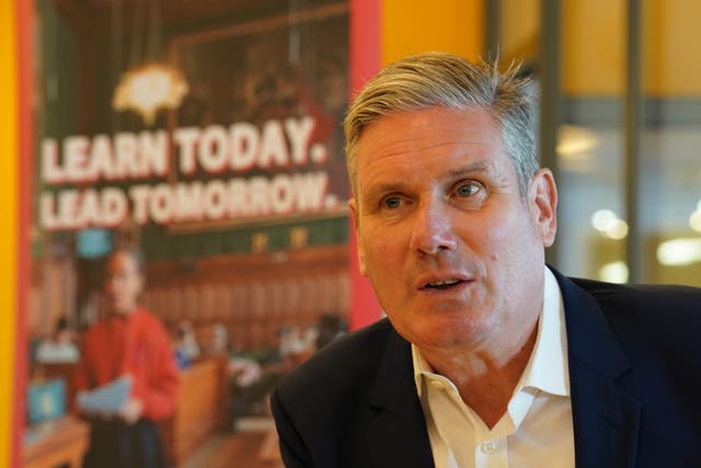 Labour leader Sir Keir Starmer during a visit to the Sydney Russell School in Dagenham (Gareth Fuller/PA)