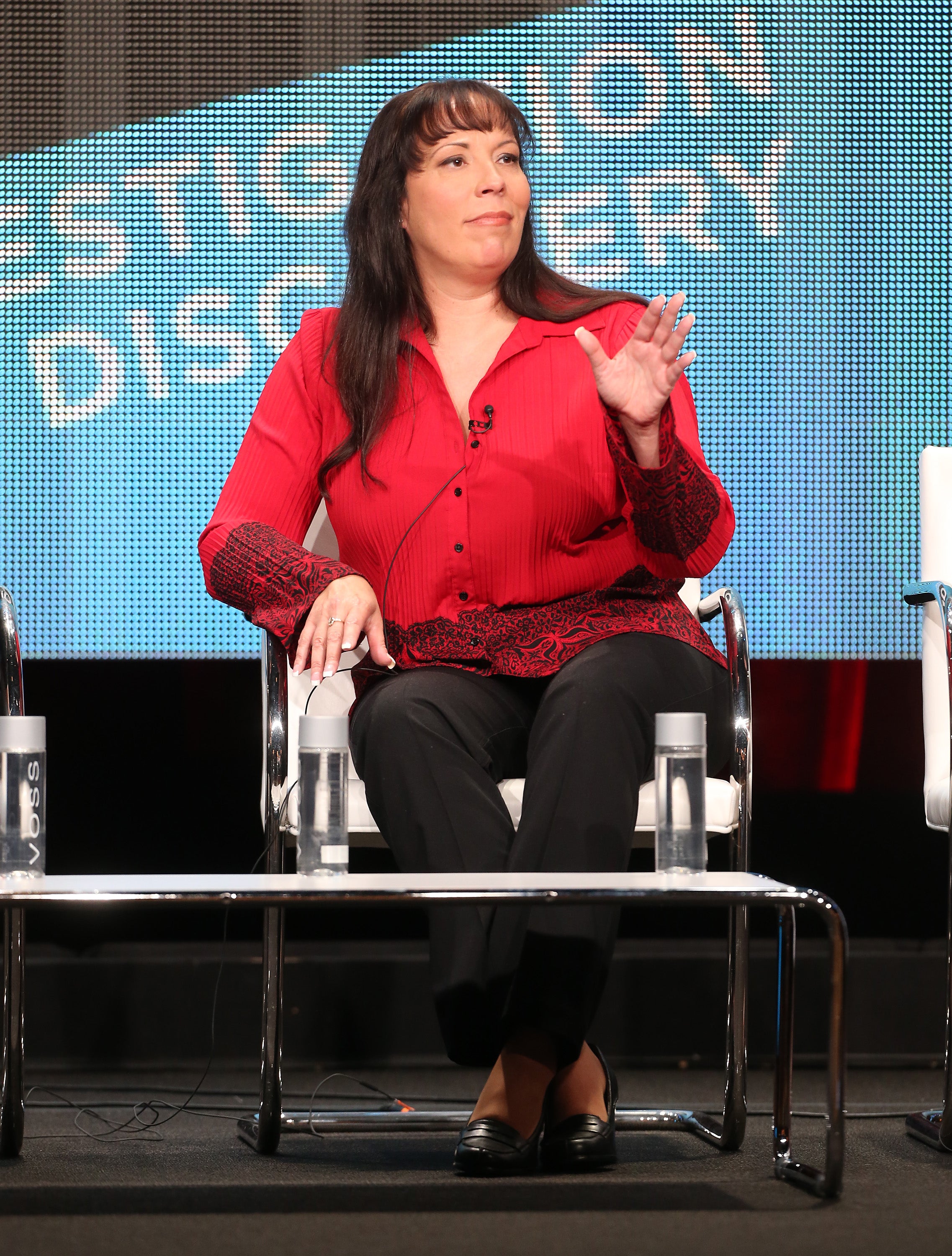 Lisa McVey Noland speaks on a panel during the Investigation Discovery portion of the 2013 Summer Television Critics Association tour on 25 July 2013 in Beverly Hills, California