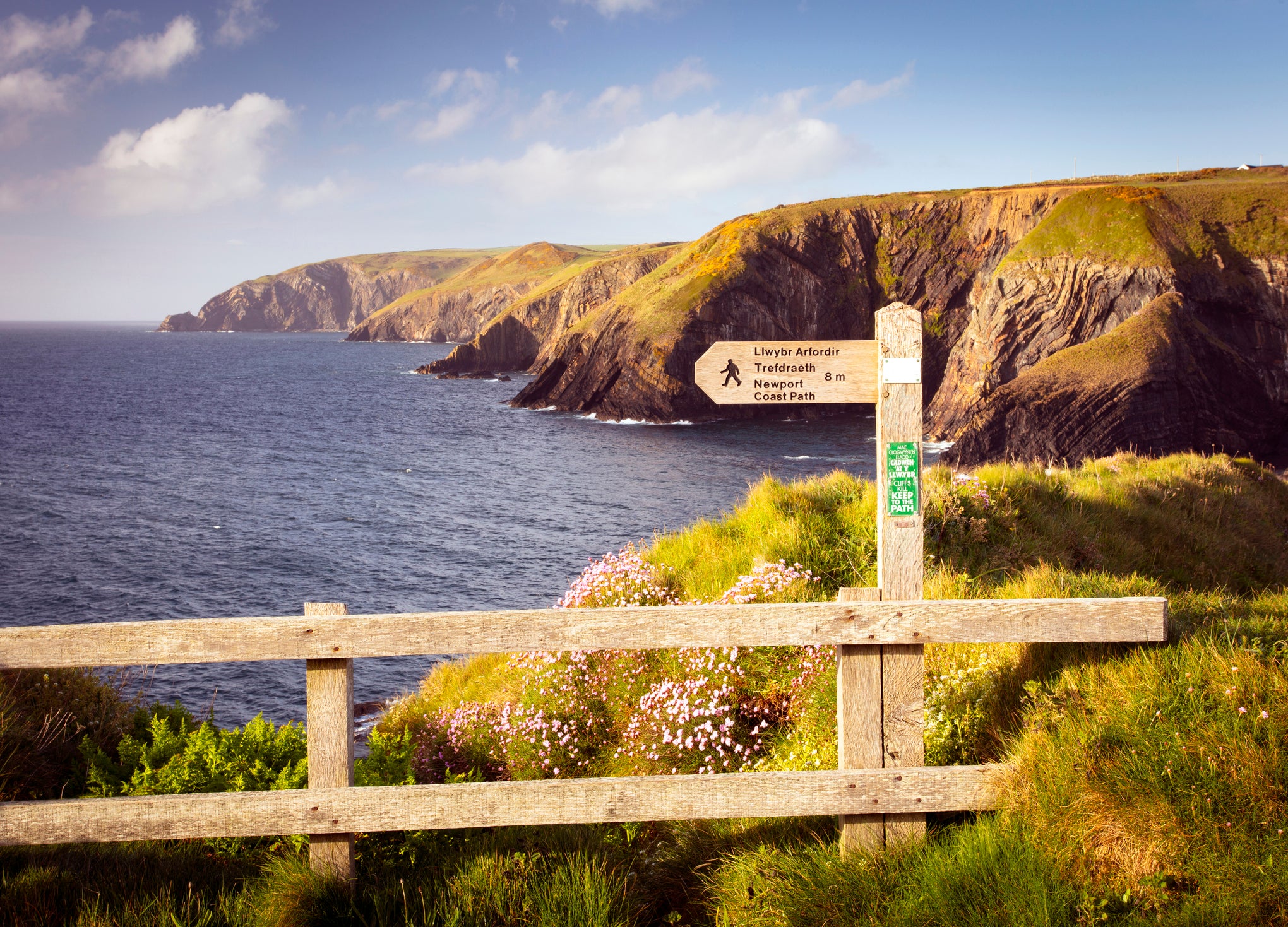 The dramatic coastline of the Pembrokeshire Coast Path stretches 186 miles from St Dogmaels to Amroth