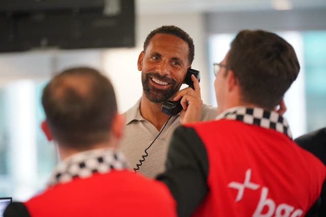 Rio Ferdinand during the BGC annual charity day at Canary Wharf in London (Yui Mok/PA)