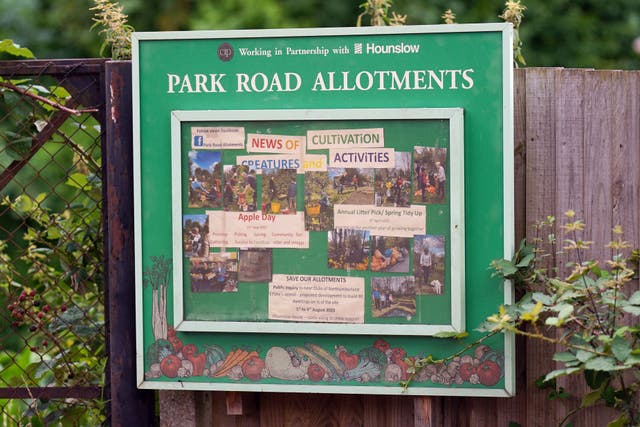 A view of Park Road Allotments in Isleworth (Yui Mok/PA)