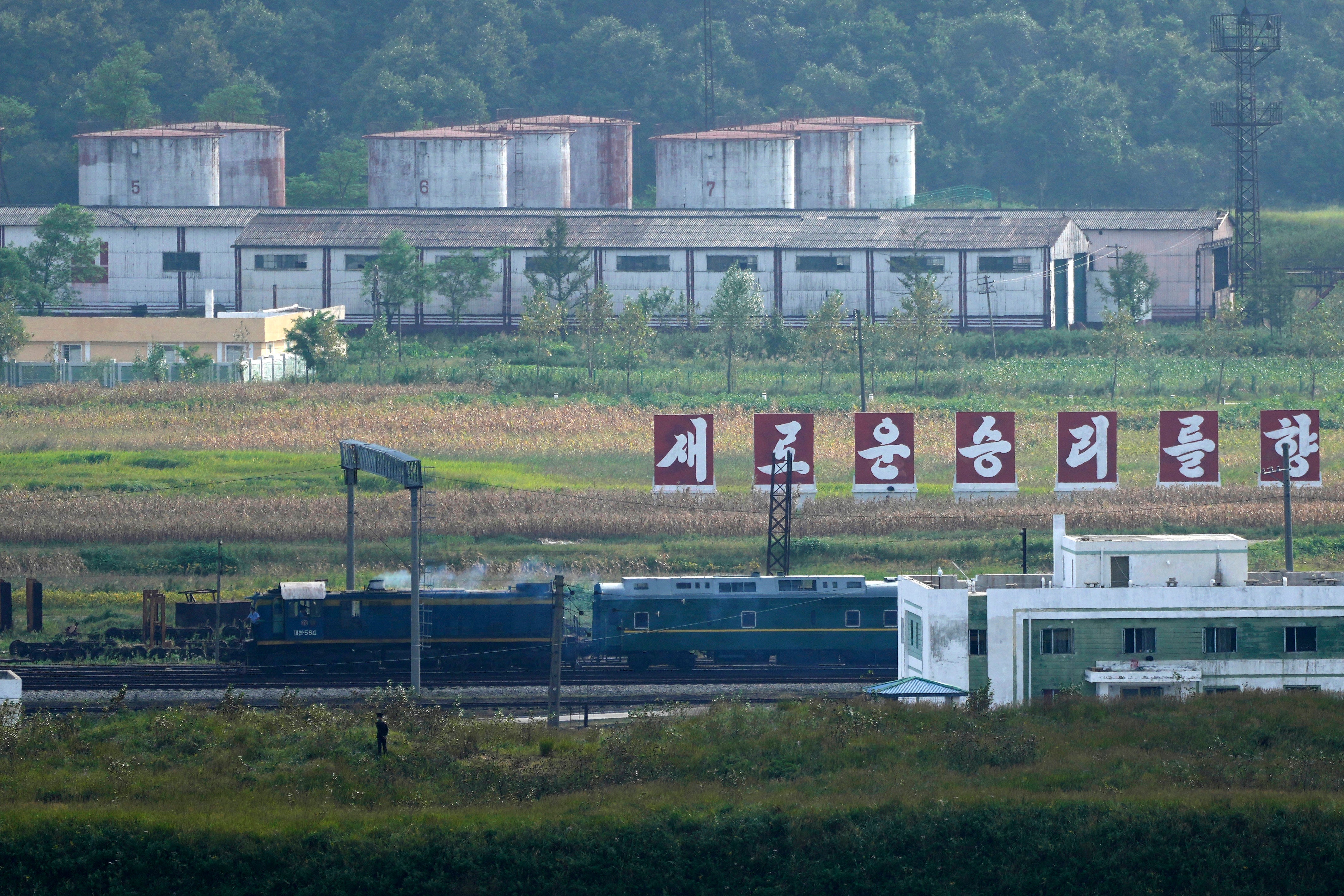 One expert said the train has 10 to 15 carriages each, some of which are used only by the leader, such as a bedroom, but others carry security guards and medical staff