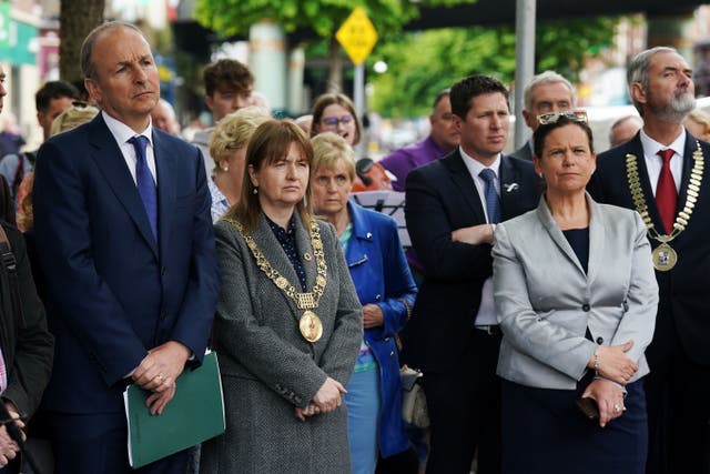 Tanaiste and Foreign Affairs File picture of Fianna Fail leader Micheal Martin (left) and Sinn Fein leader Mary Lou McDonald (right) (Brian Lawless/PA)
