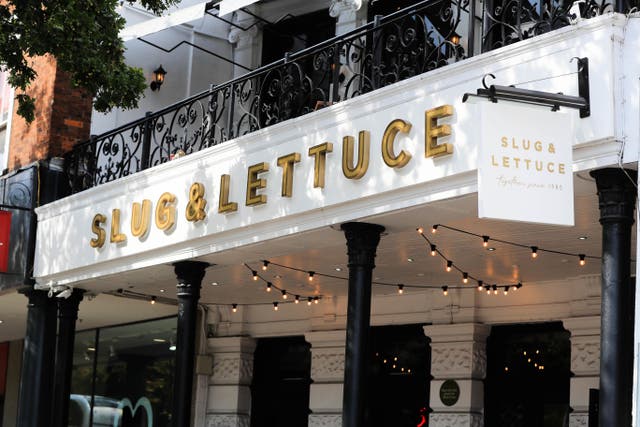 Pubs group Stonegate, which owns the Slug & Lettuce and Yates chains, said it is raising prices at 800 of its venues during peak times, such as evenings and weekends (Mike Egerton/PA)