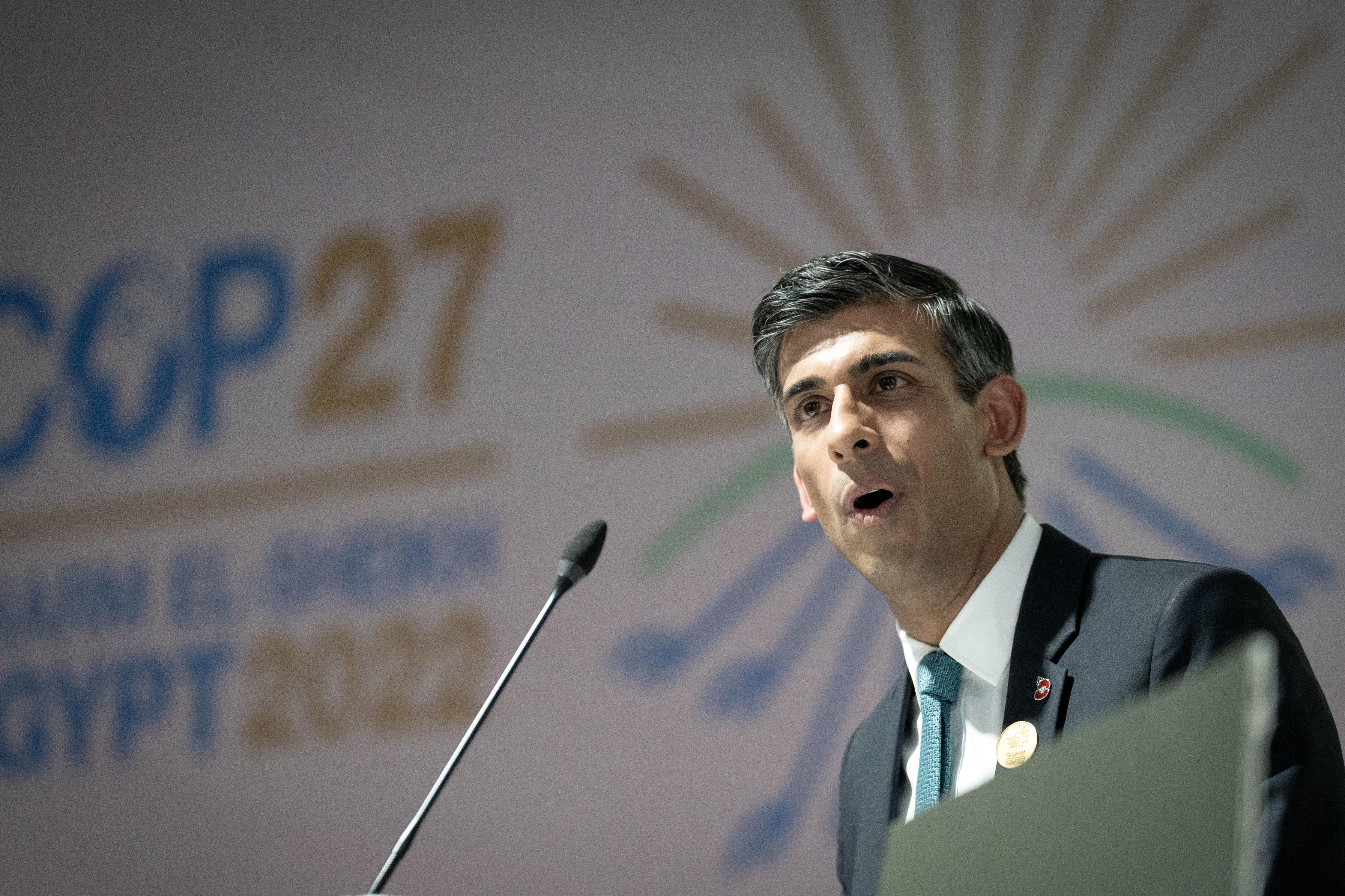 Rishi Sunak has been urged to follow his decision to attend Cop28 with ‘concrete action’ to tackle climate change (Stefan Rousseau/PA)