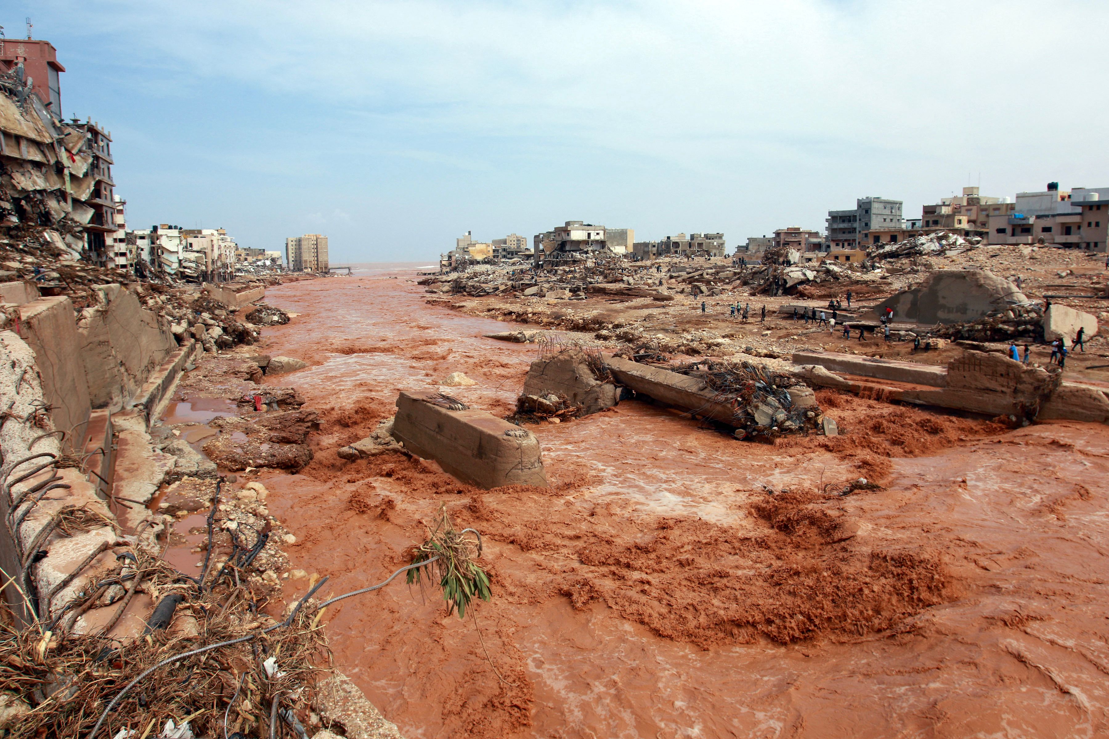 Raging floodwaters in Derna