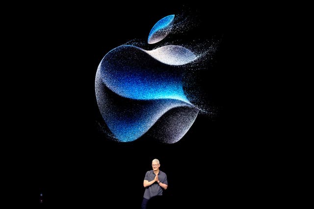 Apple CEO Tim Cook speaks during an announcement of new products (Jeff Chiu/AP)