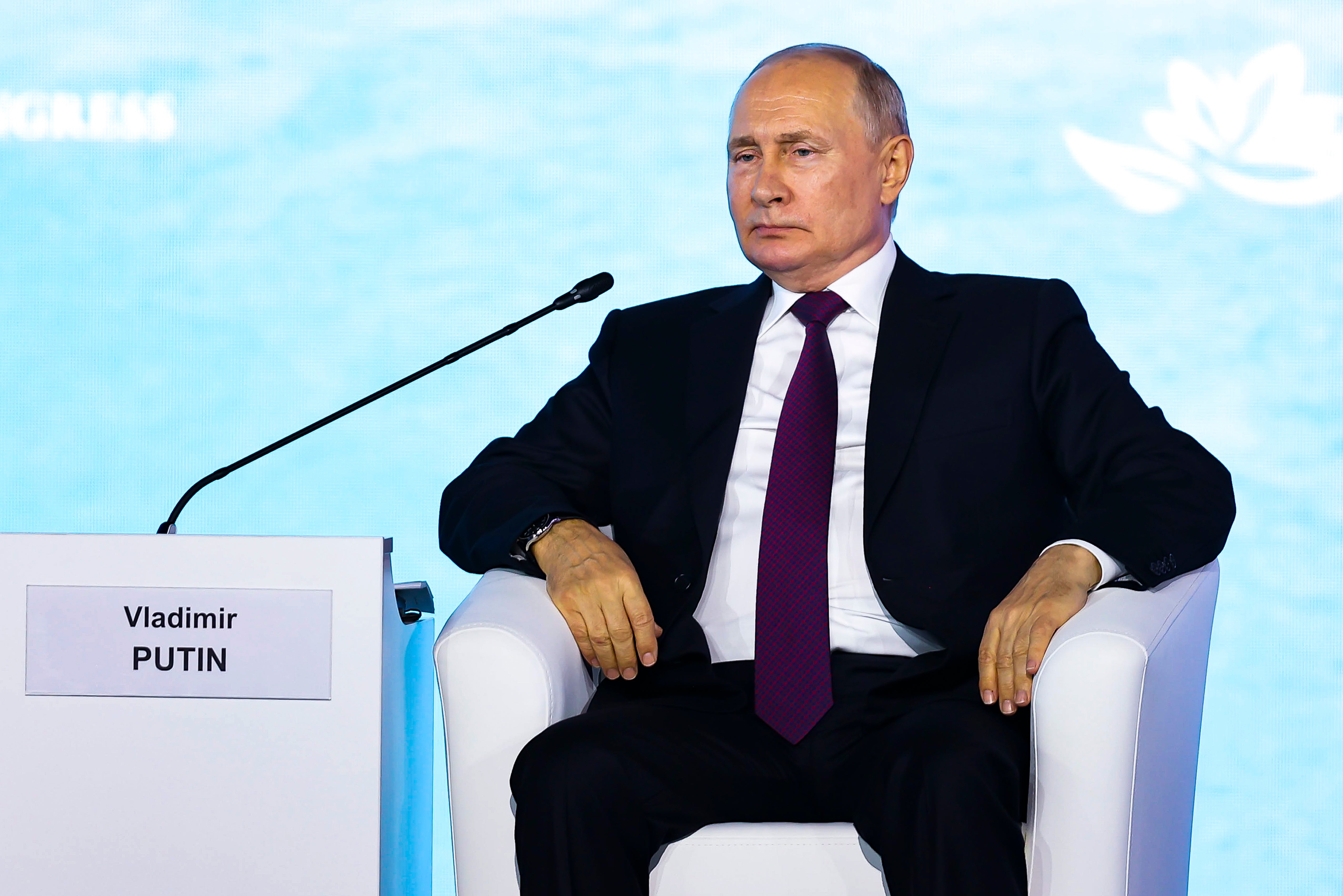 Russian president Vladimir Putin at the Eastern Economic Forum in Vladivostok