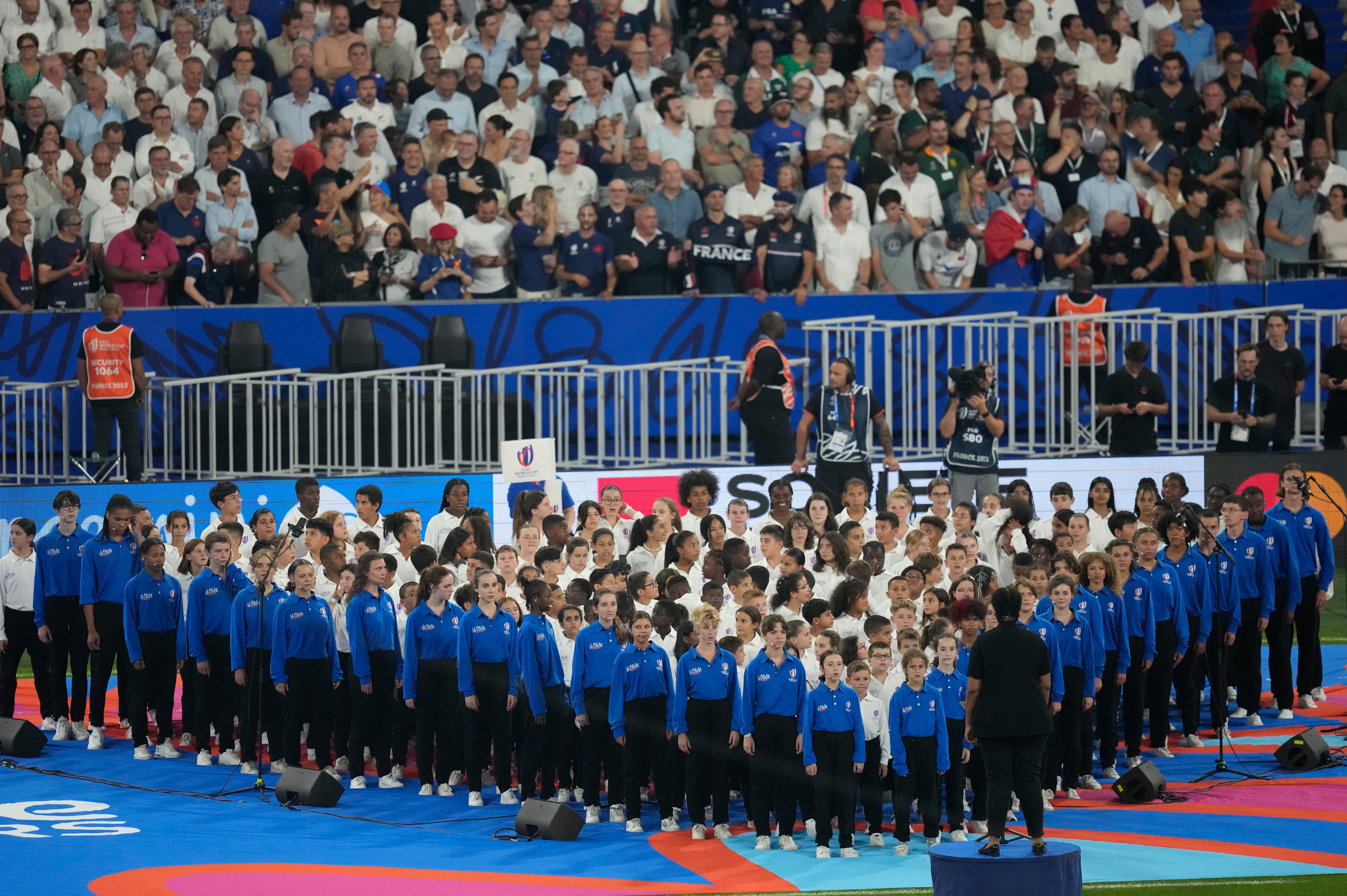 The choir were performing in person at the World Cup opener