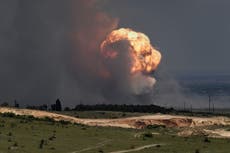 Putin’s main Black Sea shipyard up in flames as Ukraine and Russia exchange air strikes