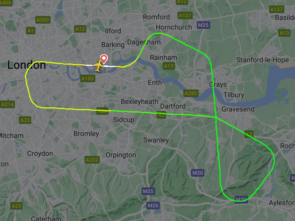 Quick return: The British Airways jet was in the air for only 16 minutes