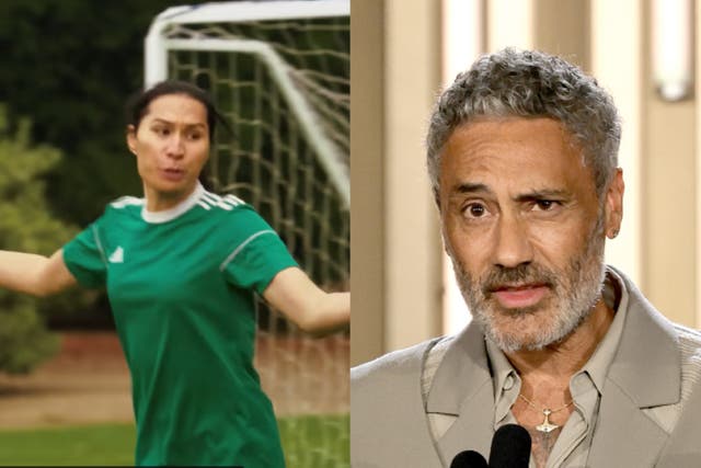 <p>Actor Kaimana in ‘Next Goal Wins’ (left) and Taika Waititi appearing at the Toronto Film Festival (right)</p>