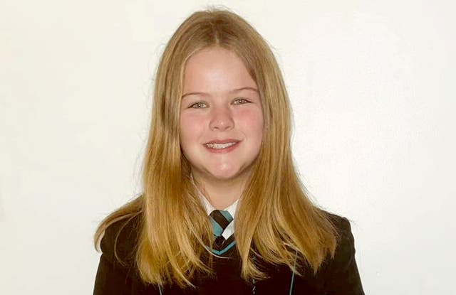 <p>Ruby Reid, 12, in her school uniform.  </p>