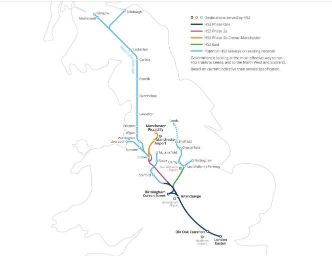 The HS2 map