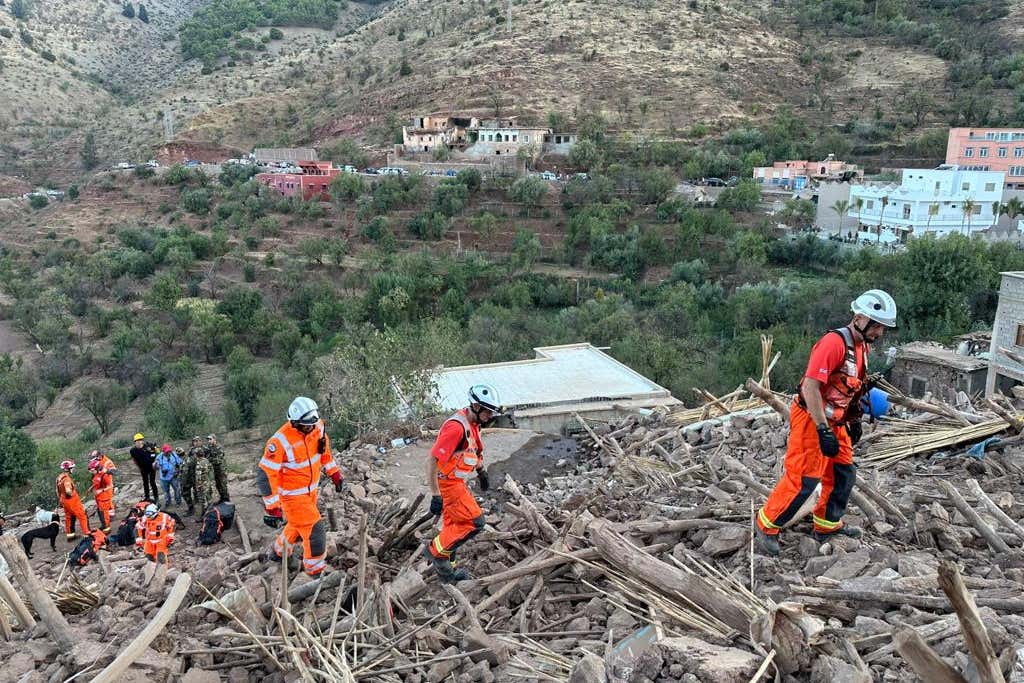 Firefighters from Kent Fire and Rescue Service have been deployed in Morocco after the earthquake (KFRS/PA)