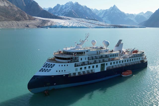 <p>Aurora Explorations’ luxury polar cruise was left stranded after the ship ran aground off of Greenland</p>