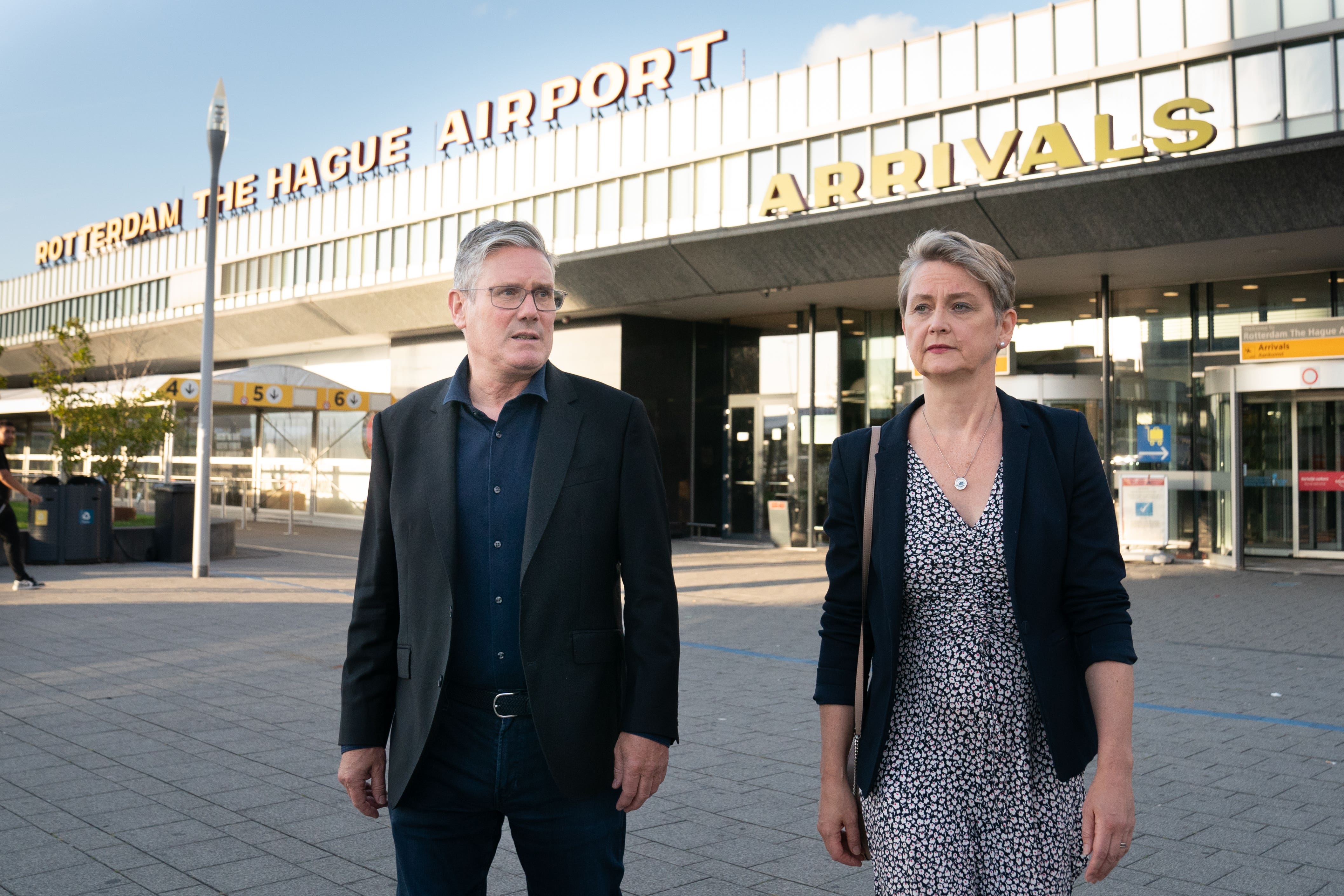 Labour leader Sir Keir Starmer and shadow home secretary Yvette Cooper visiting the Netherlands, for talks with the EU’s Europol law enforcement agency (PA)
