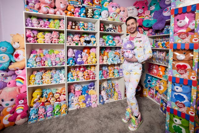 Nicolas Cherrywood from the US owns the largest collection of Care Bears memorabilia (Guinness World Records/PA)