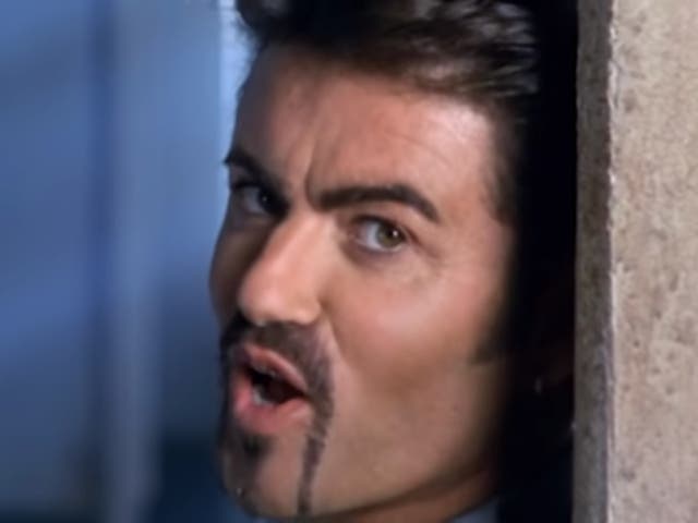 <p>George Michael in the music video for ‘Outside’</p>